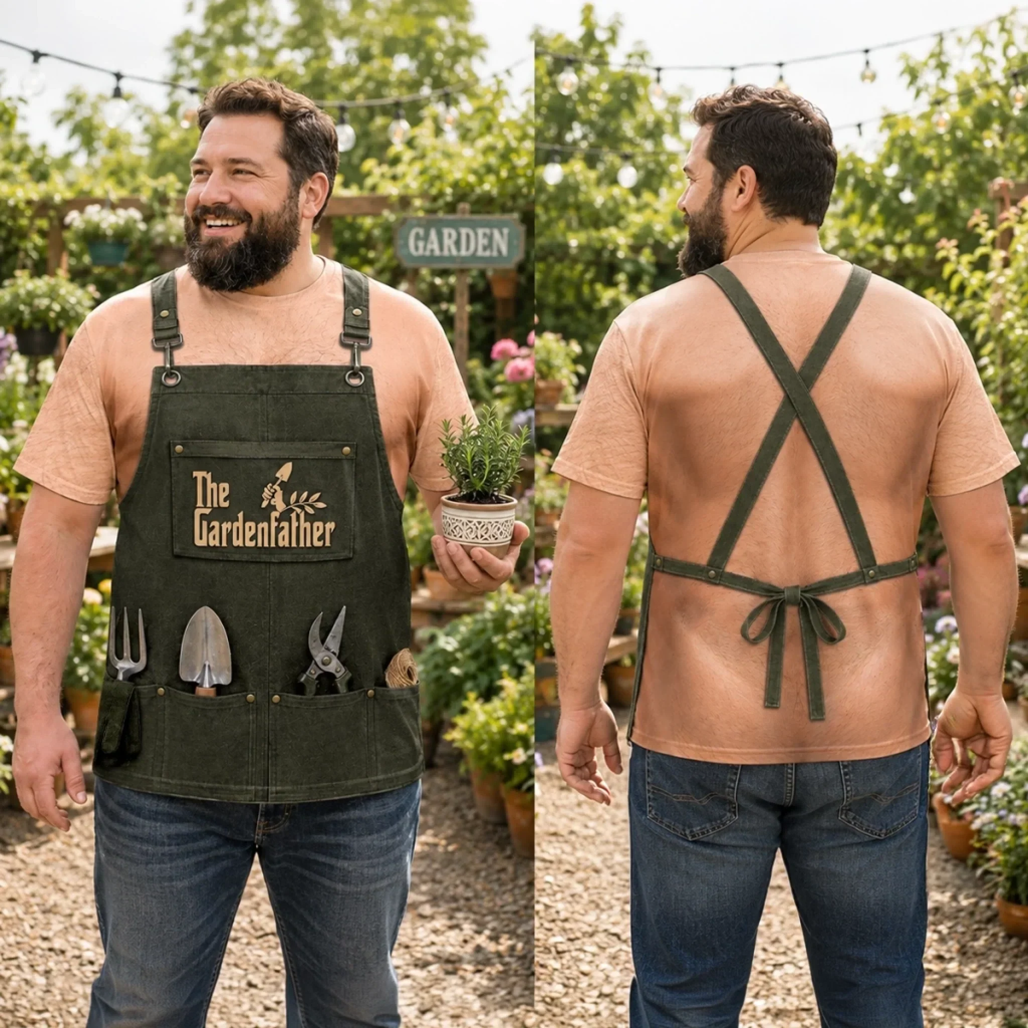 The Gardenfather Garden Life - Personalized All Over Shirt - Gifts For Husband, Him - Image 4