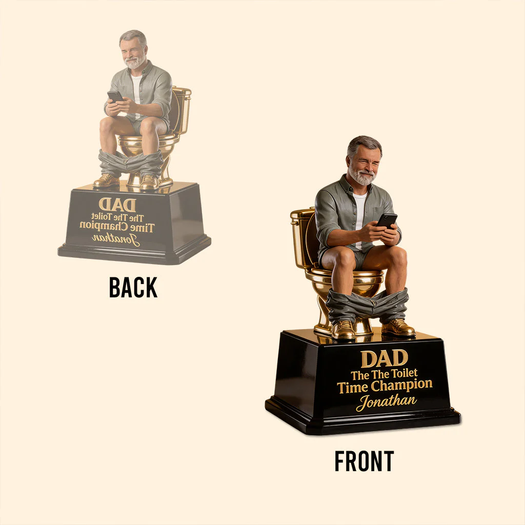 The Golden Toilet Trophy - Personalized Acrylic Plaque - Gift For Father's Day