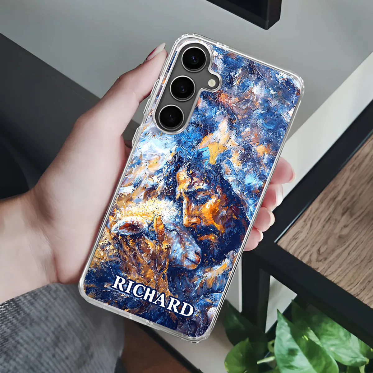 The Good Shepherd Jesus -Personalized Phone Case - Christian Gift BA01 - Image 4