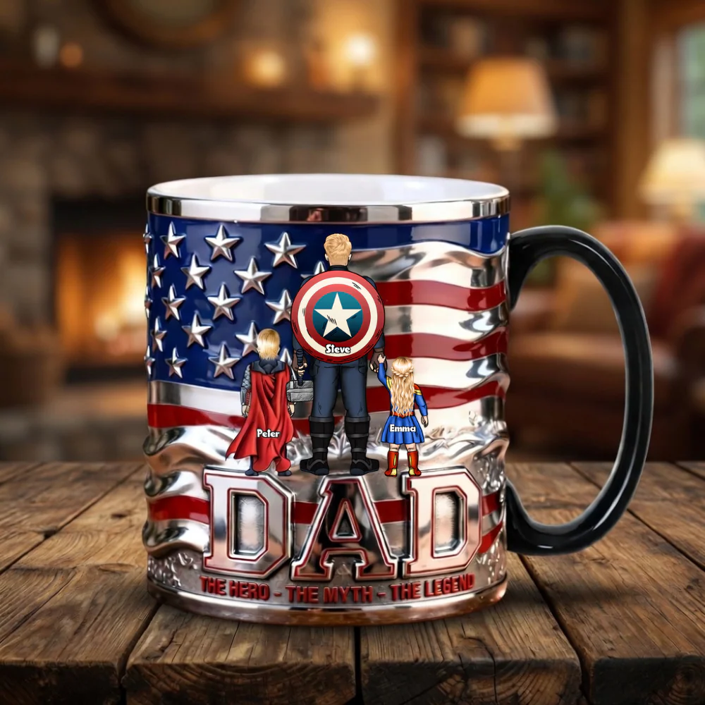 The Hero The Myth The Legend American Dad - Personalized Mug - Gift For Dad - MRVL