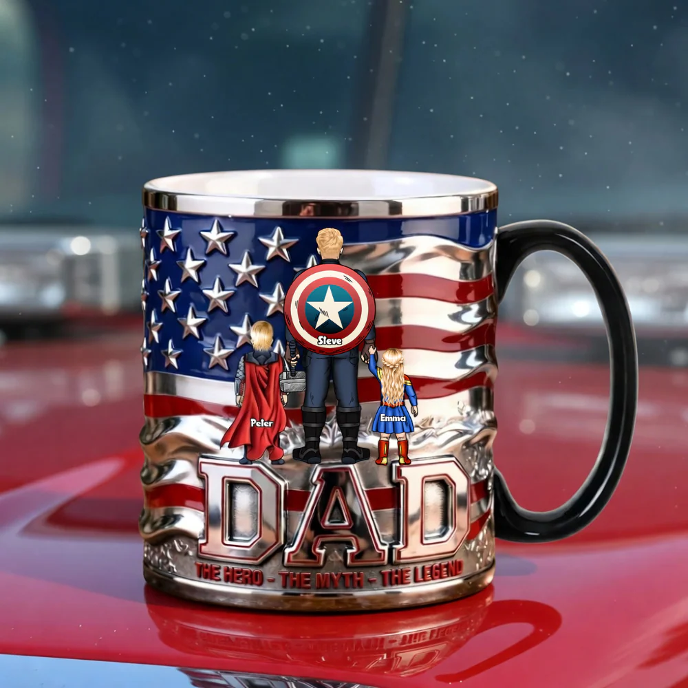 The Hero The Myth The Legend American Dad - Personalized Mug - Gift For Dad - MRVL - Image 2