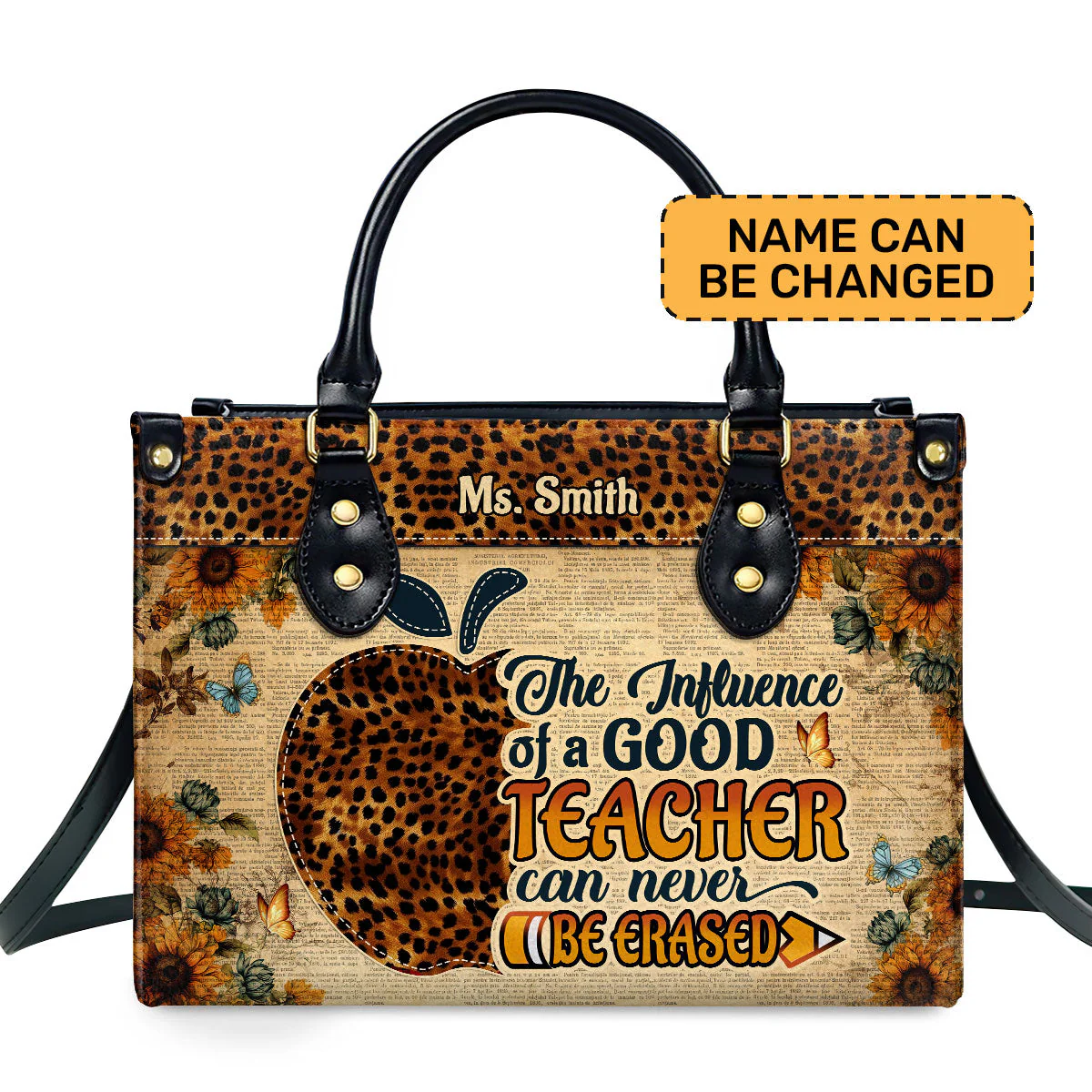 The Influence Of A Good Teacher - Personalized Leather Handbag - Gift For Teacher | HD95
