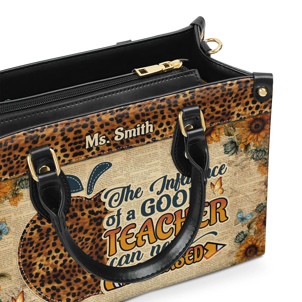 The Influence Of A Good Teacher - Personalized Leather Handbag - Gift For Teacher | HD95 - Image 3