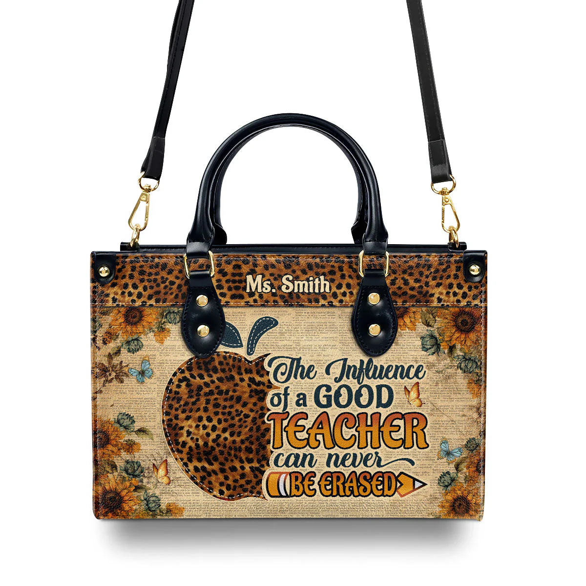 The Influence Of A Good Teacher - Personalized Leather Handbag - Gift For Teacher | HD95 - Image 4