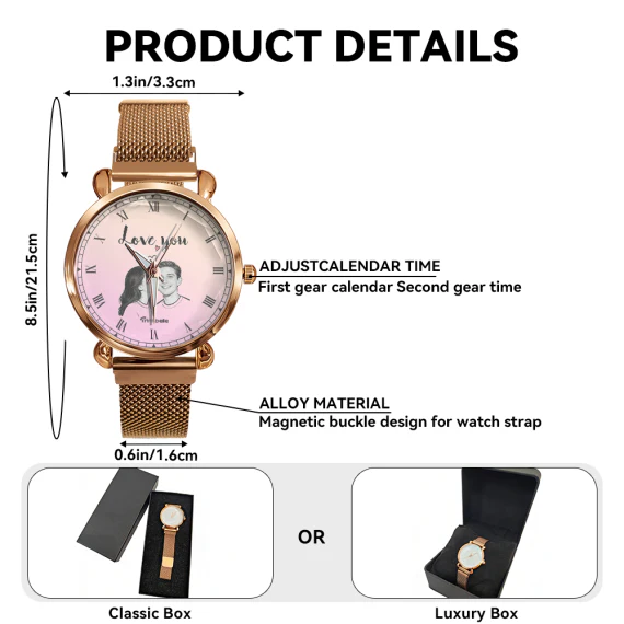 The Land Of Freedom - Personalized Women Hand Watch - Gift For Her, Patriots - Spooky HH01 - Image 5