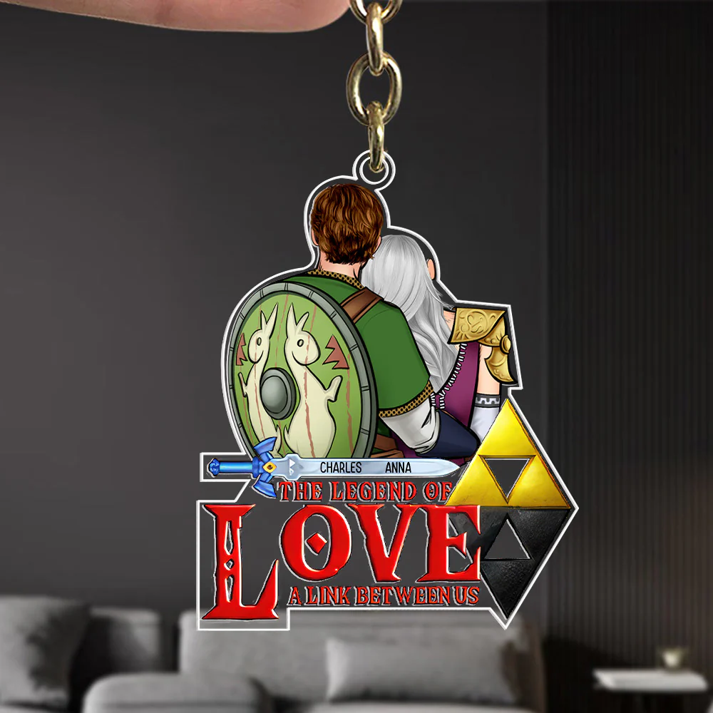 The Legend Of Love A Link Between Us Zelda - Personalized Acrylic Keychain - Gift For Couple, Husband Wife CL32 NH96 - Image 3