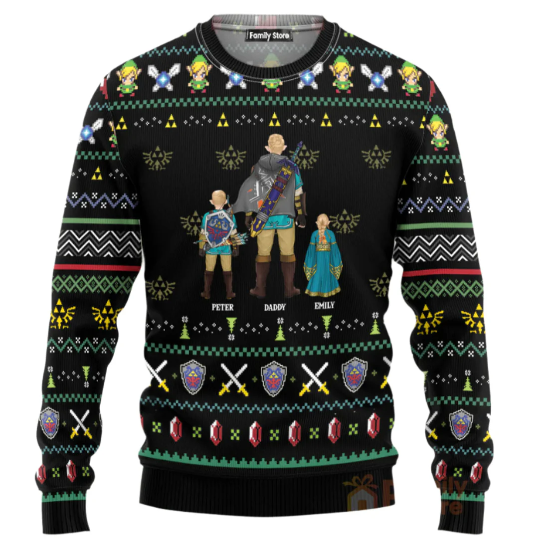 The Legend Of Zelda Christmas - Gift for Dad, Grandpa, Husband - Personalized Ugly Sweatshirt - CL07 NH96