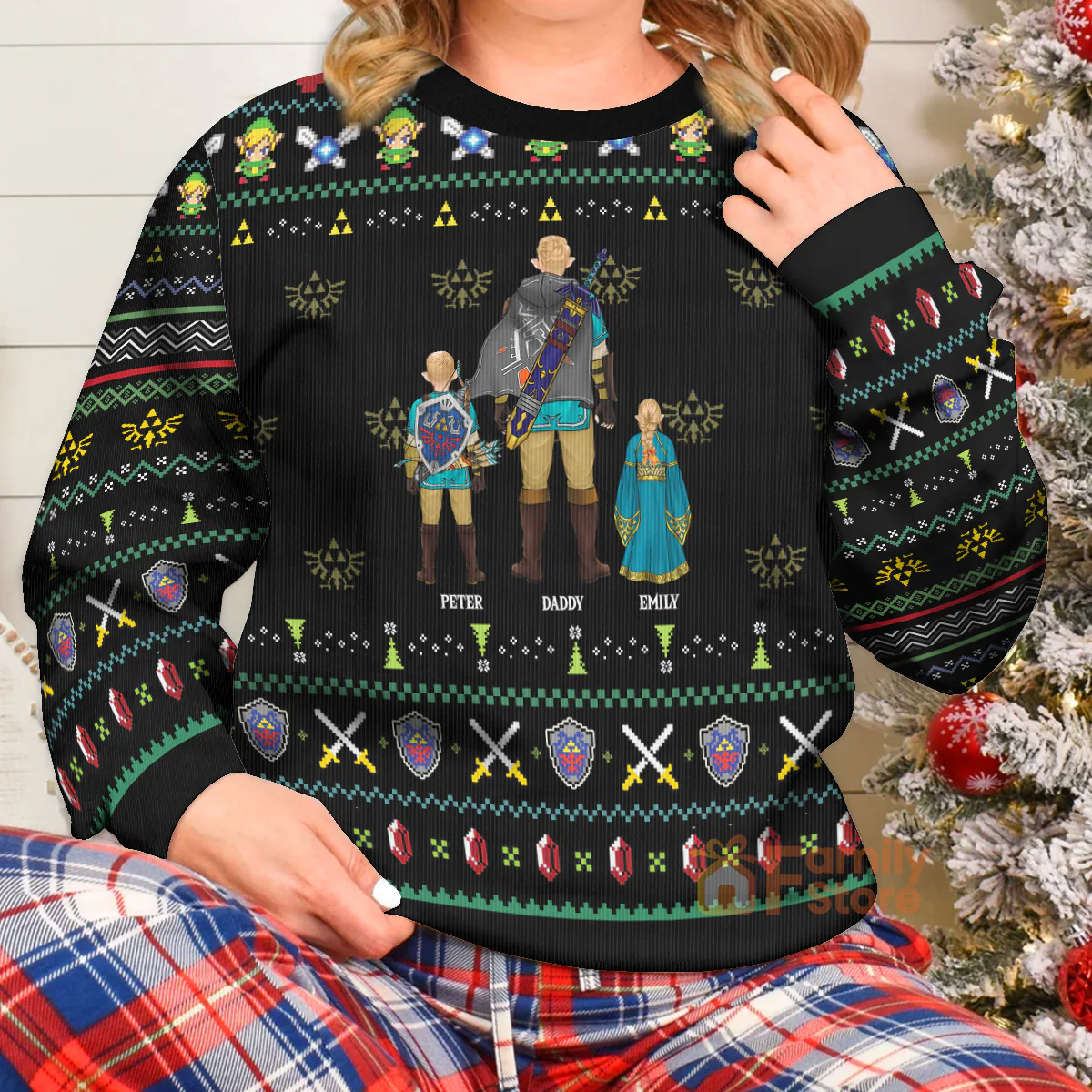 The Legend Of Zelda Christmas - Gift for Dad, Grandpa, Husband - Personalized Ugly Sweatshirt - CL07 NH96 - Image 3