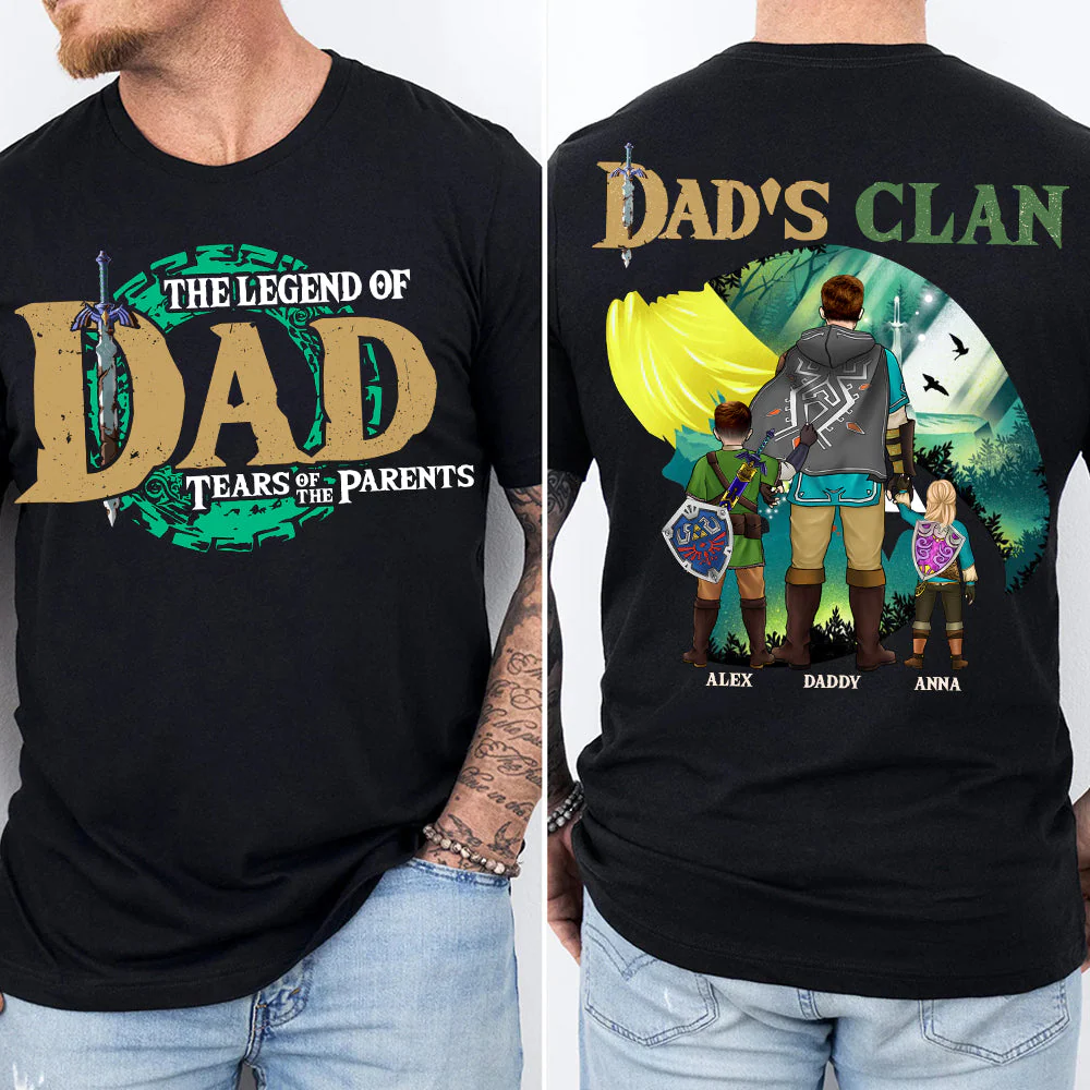 The Legend of Zelda Dad - Personalized Tshirt Two Side - Gift for Dad, Father's Day | CL07 - Image 2
