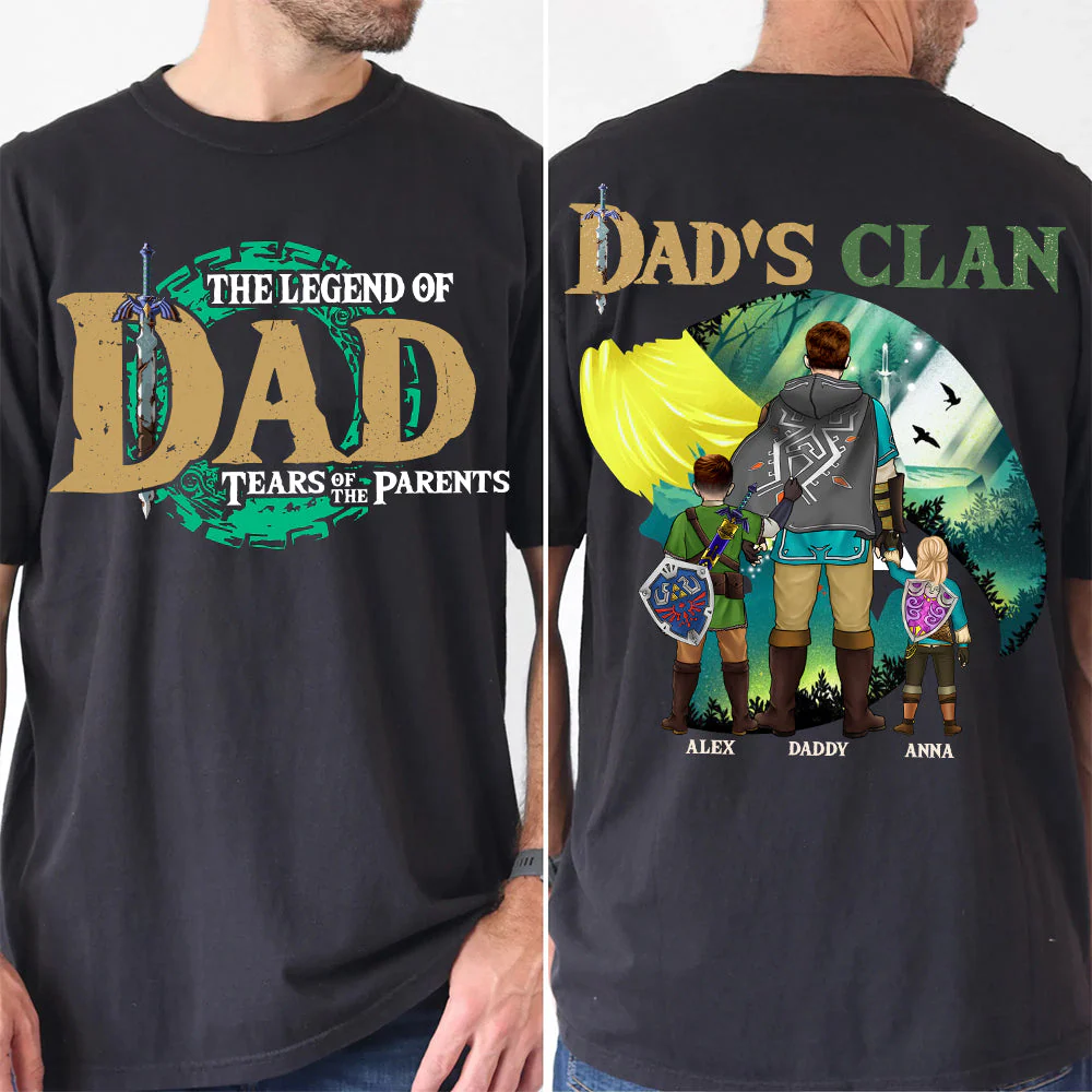 The Legend of Zelda Dad - Personalized Tshirt Two Side - Gift for Dad, Father's Day | CL07 - Image 3