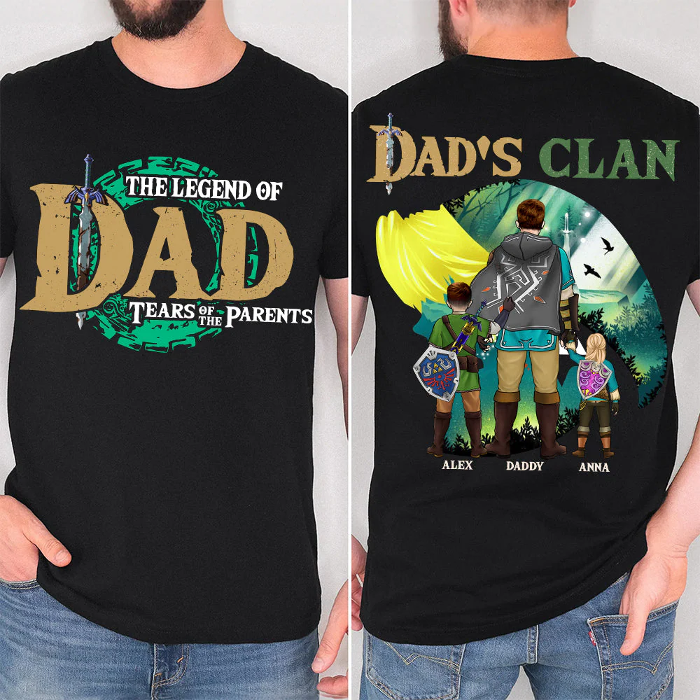 The Legend of Zelda Dad - Personalized Tshirt Two Side - Gift for Dad, Father's Day | CL07 - Image 4