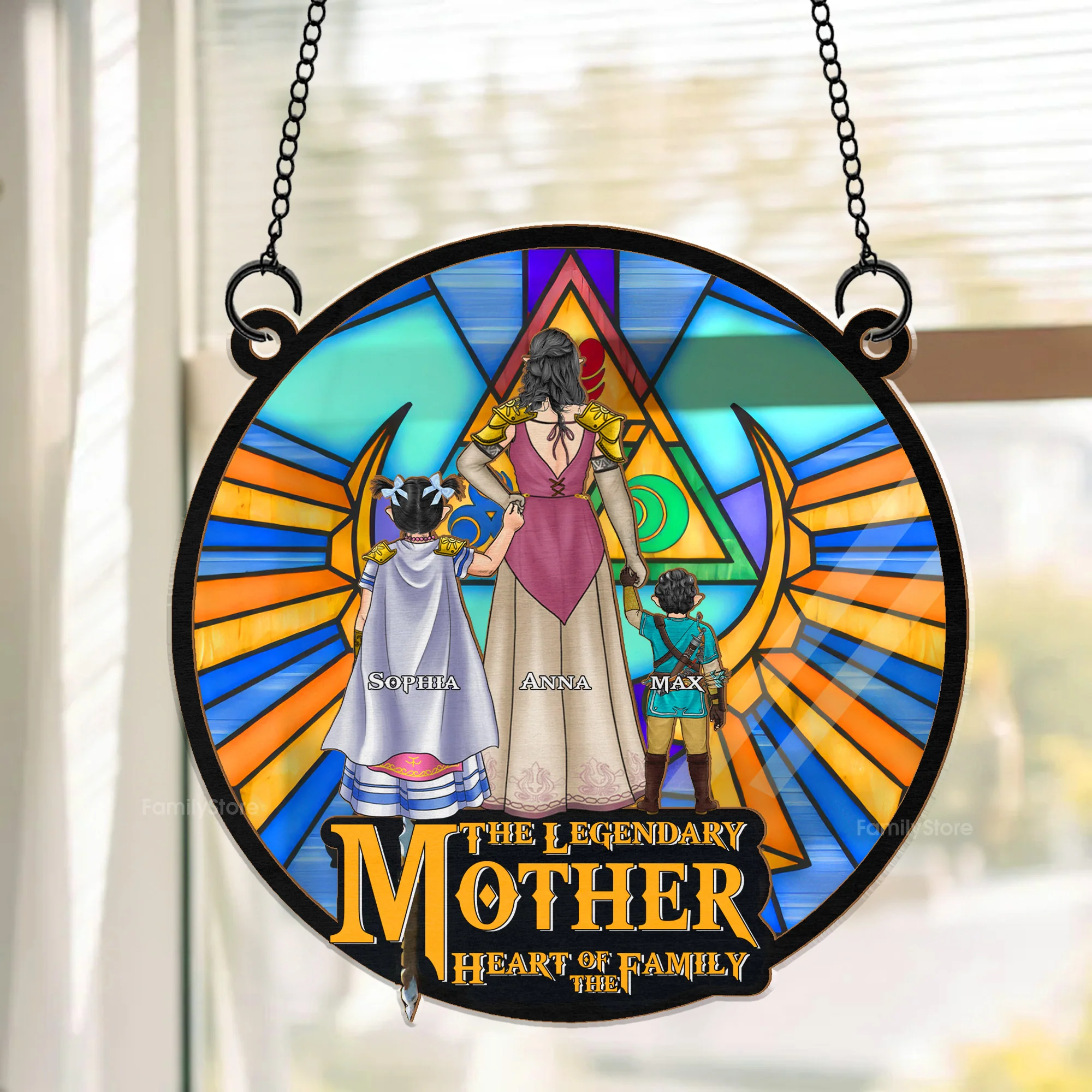 The Legendary Mother Heart Of The Family - Personalized Window Hanging Suncatcher Ornament - Gift for Mom, Wife | CL07 NH96