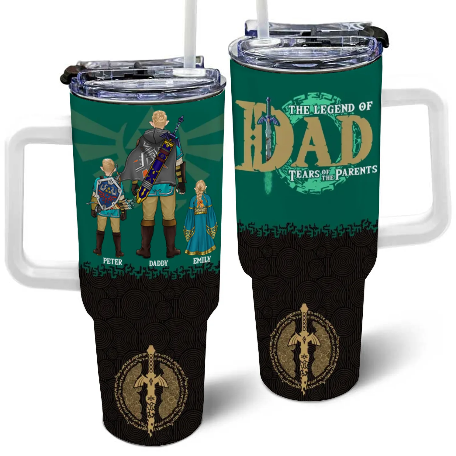 Zelda The Legends Tears Of The Parents - Gift For Dad, Husband, Father's Day - Personalized 40oz Tumbler Cup With Straw CL07 NA94 - Image 3