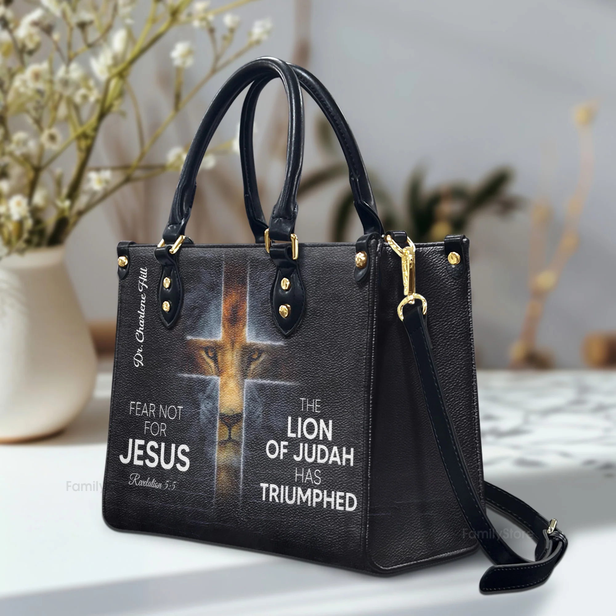 The Lion Of Judah Has Triumphed - Unique Personalized Leather Handbag - AT4081343 - Image 2