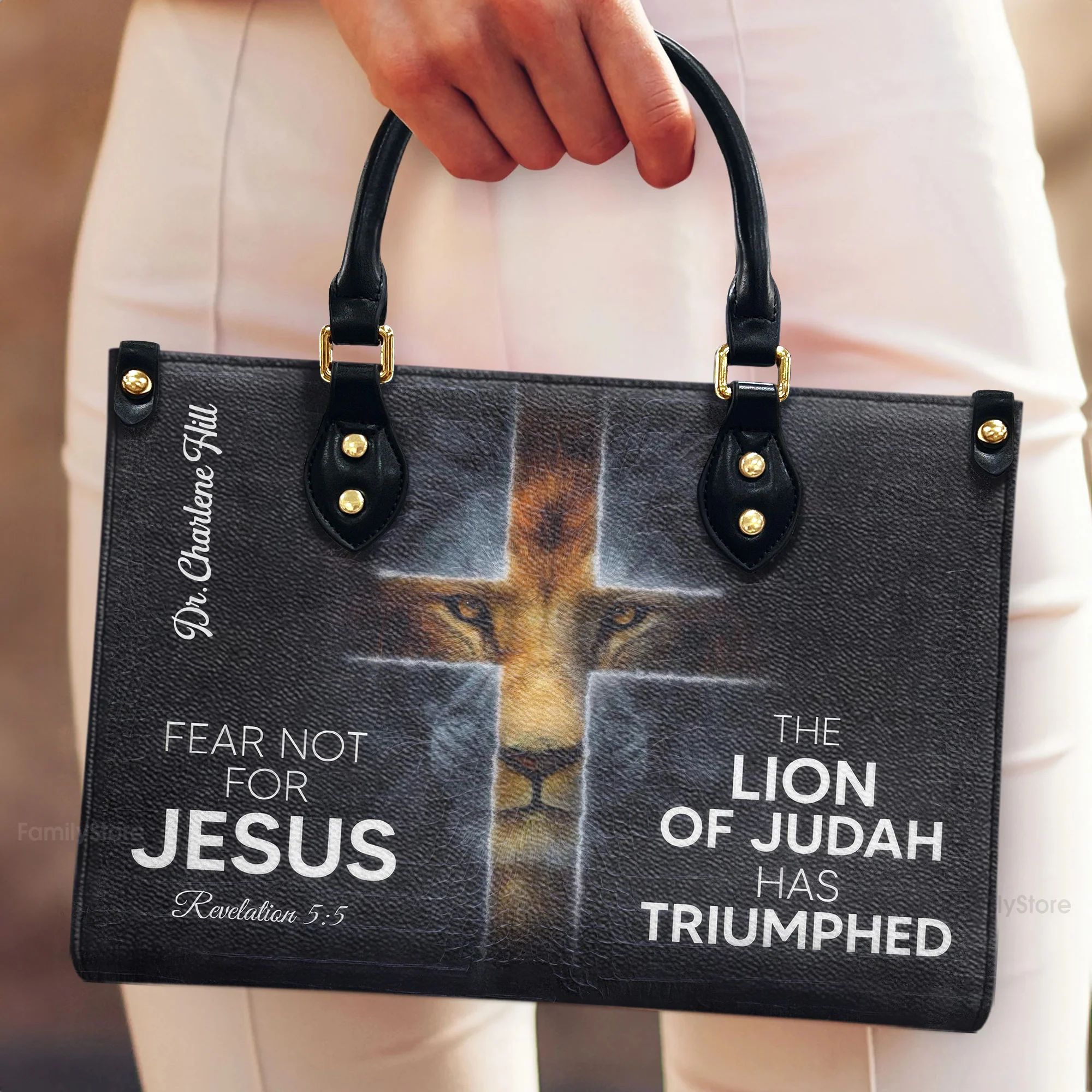 The Lion Of Judah Has Triumphed - Unique Personalized Leather Handbag - AT4081343 - Image 4