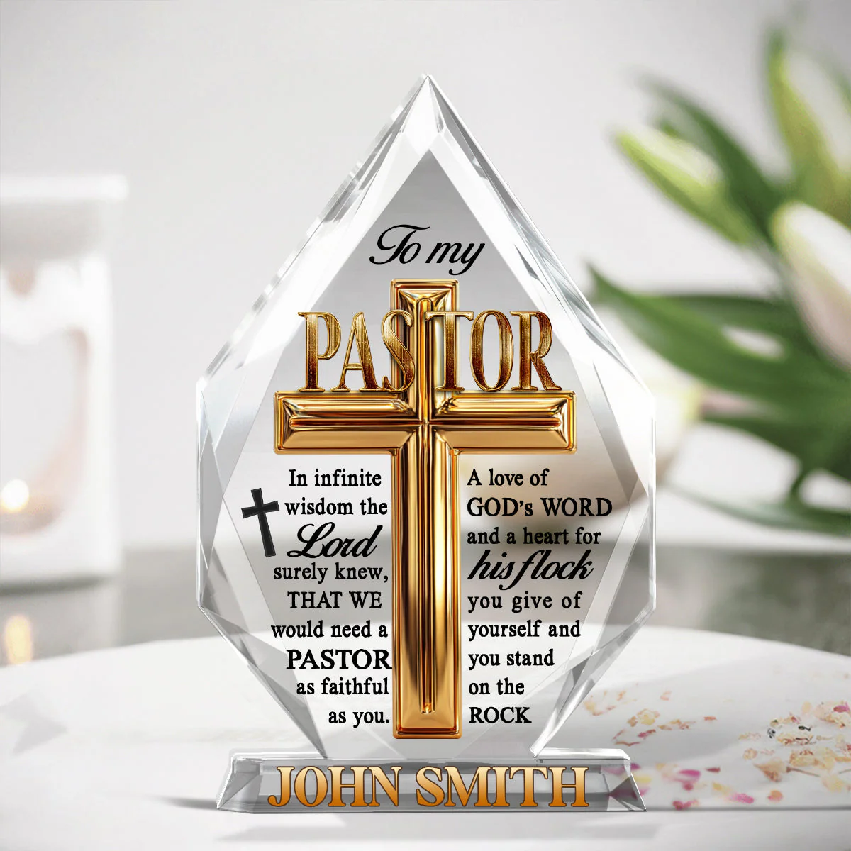 The Lord Knew We Need A Pastor - Personalized Acrylic Plaque TD118 - Image 2