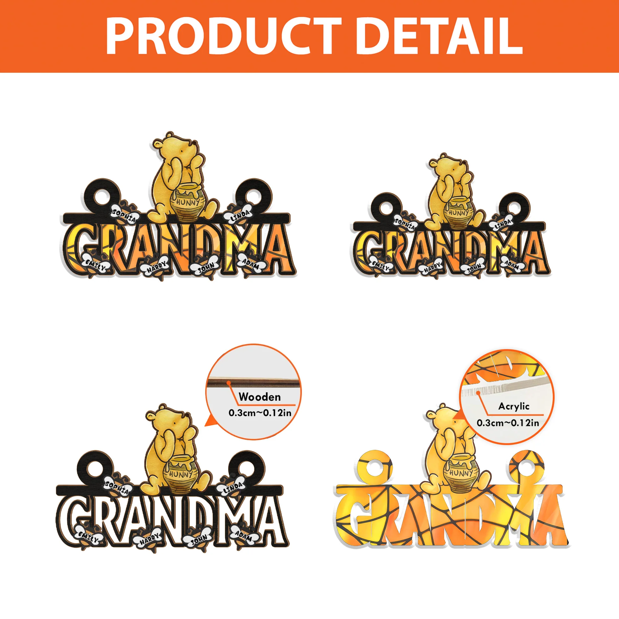 The Love Between A Grandma And Grandchild Is Forever - Personalized Window Hanging Window Hanging Suncatcher Ornament - Gift For Mom, Mother's Day | NA94 - Image 4