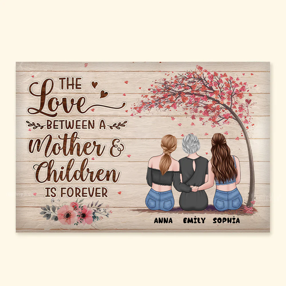 The Love Between A Mother & Children - Personalized Canvas Poster - Gift For Mom,Grandma, Mother's Day | GR24 NA94 - Image 3