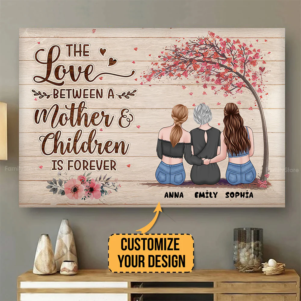 The Love Between A Mother & Children - Personalized Canvas Poster - Gift For Mom,Grandma, Mother's Day | GR24 NA94 - Image 4