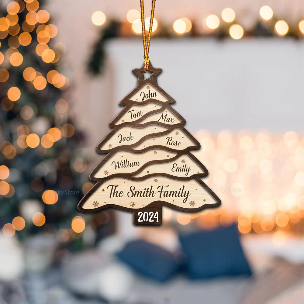 The Most Wonderful Time Of The Year - Gift For Family - Personalized Wood Ornament NA94 - Image 2