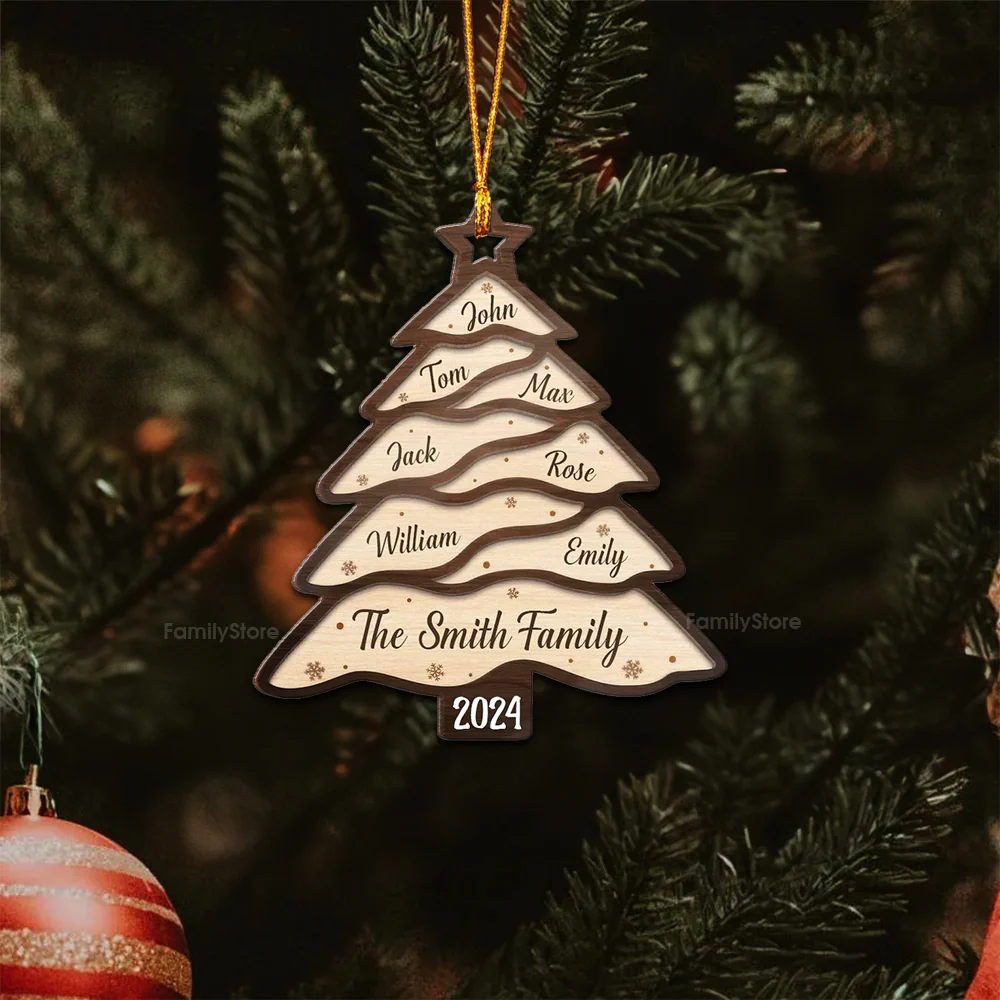 The Most Wonderful Time Of The Year - Gift For Family - Personalized Wood Ornament NA94 - Image 5