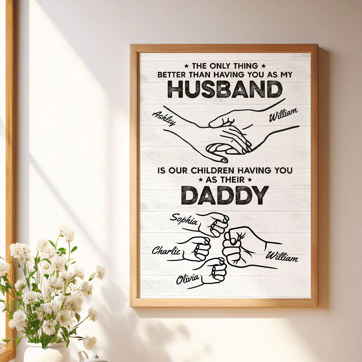 The Only Thing Having You As My Husband Fist Bump Outline - Personalized Poster Canvas - Gift For Husband, Dad - Image 3