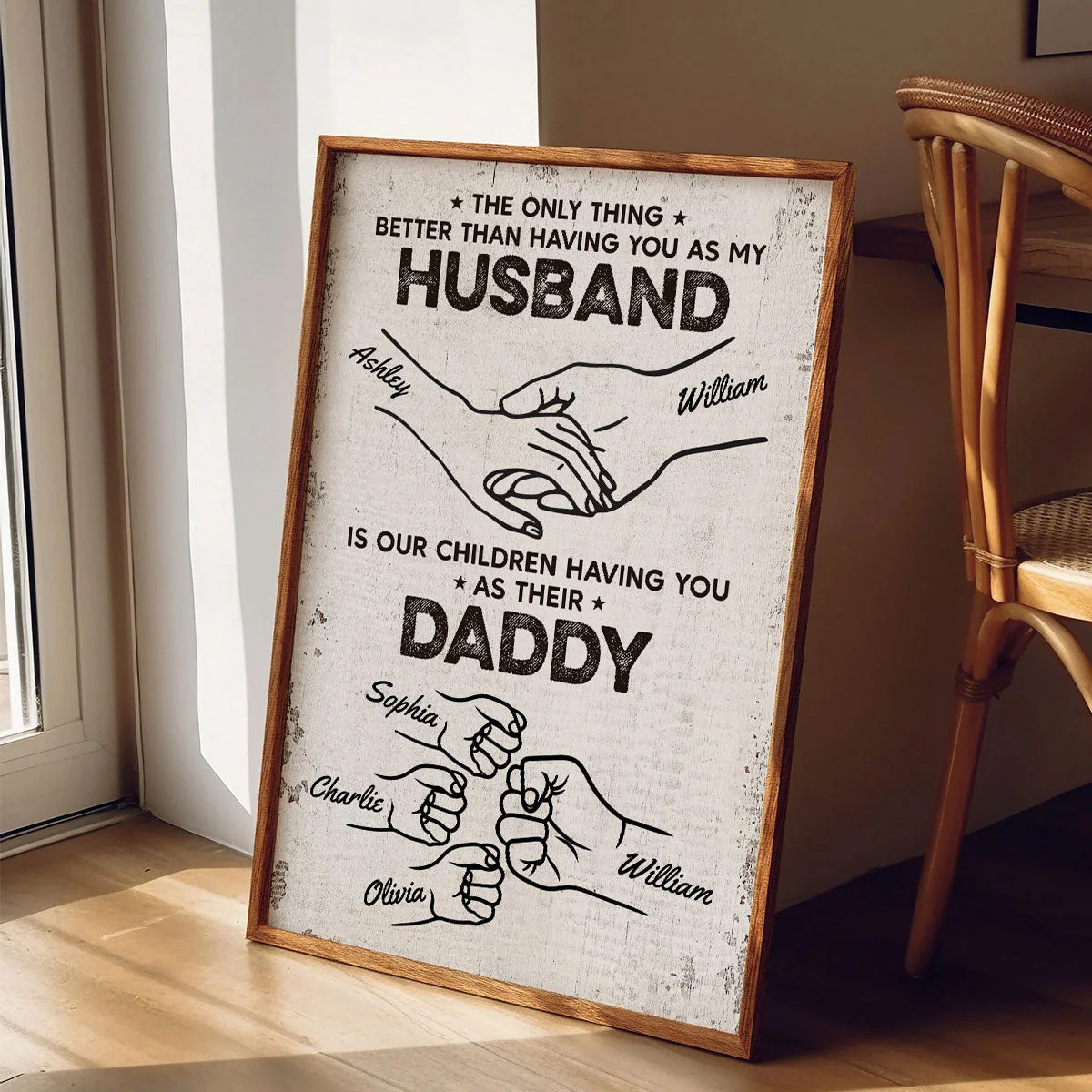 The Only Thing Having You As My Husband Fist Bump Outline - Personalized Poster Canvas - Gift For Husband, Dad - Image 6