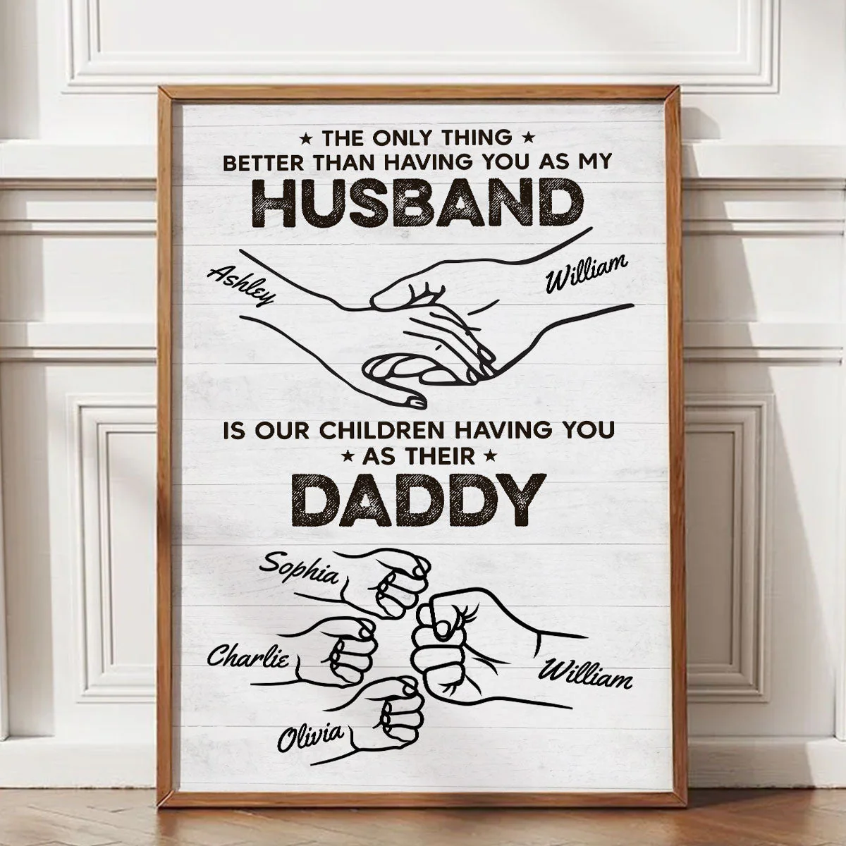 The Only Thing Having You As My Husband Fist Bump Outline - Personalized Poster Canvas - Gift For Husband, Dad - Image 7