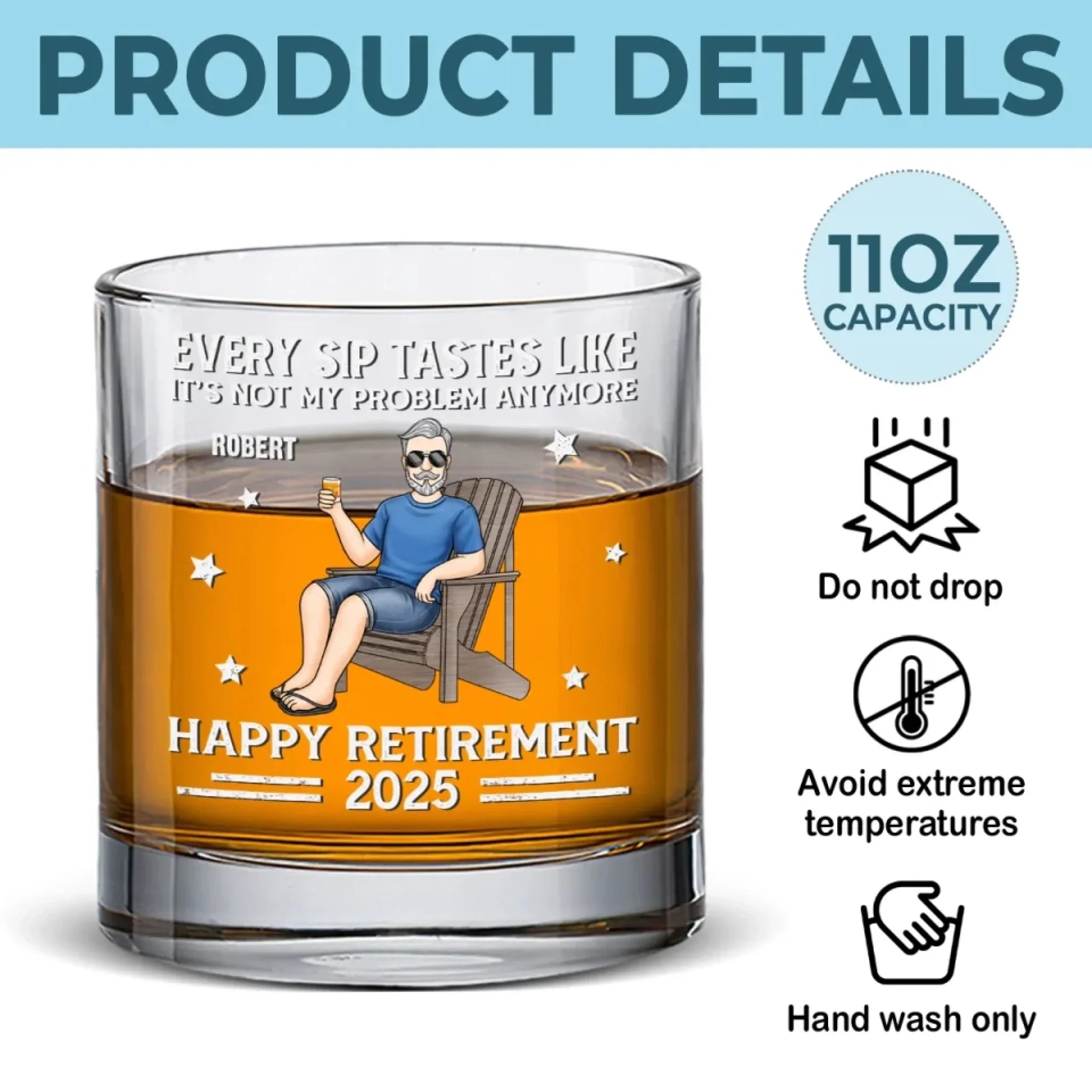 The Patriot Legend Dad 250 Years - Personalized Whiskey Glass - Patriotic Gift For Dad - Image 5