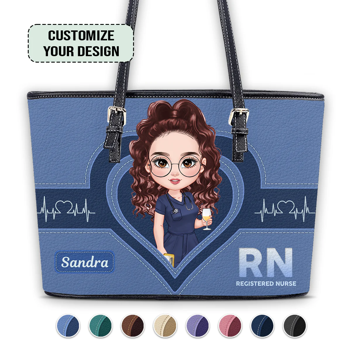 The Scrub Life - Personalized Leather Tote Bag - Gift For Nurse | NR4 HH01