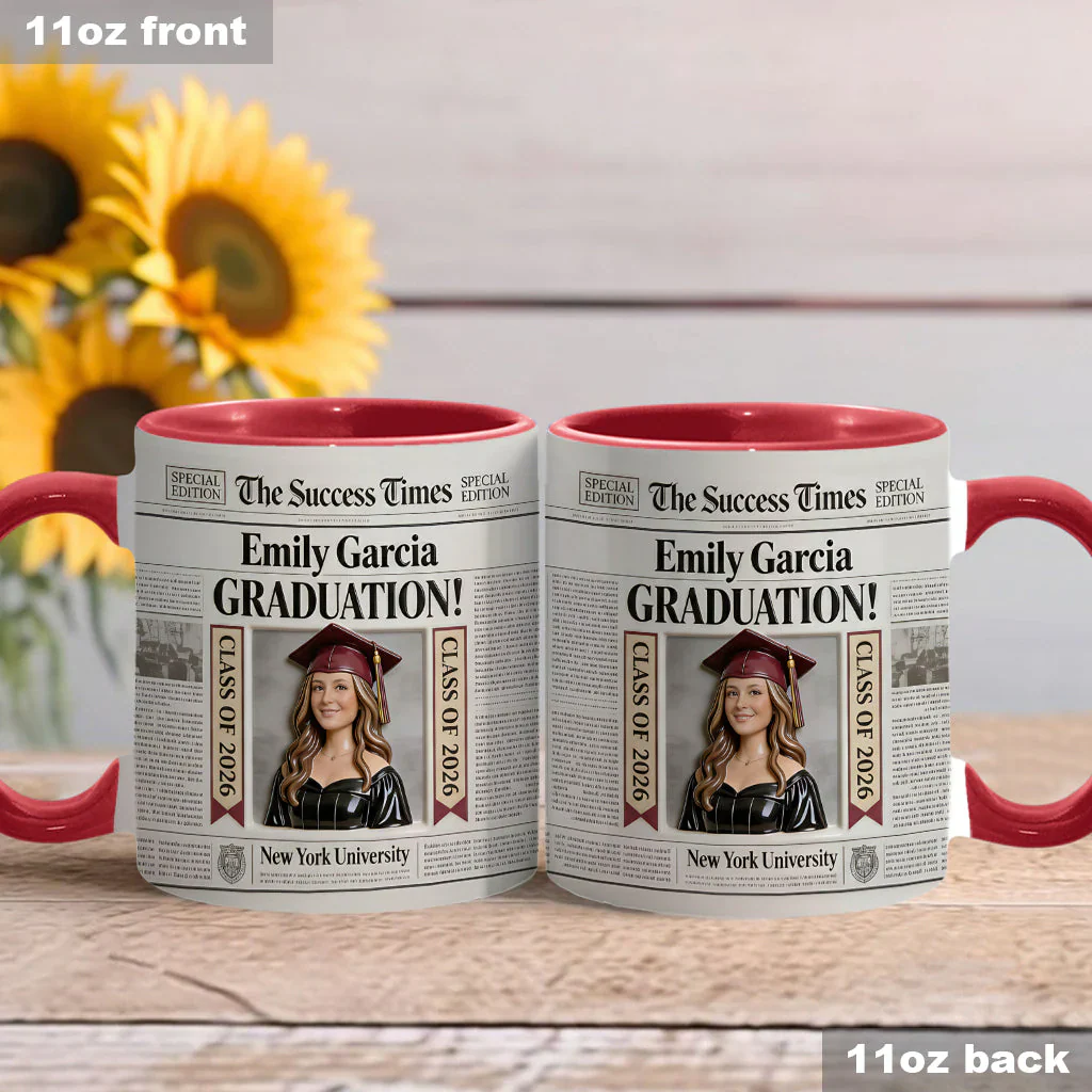 The Success Time Graduation - Personalized Accent Mug - Gift For Graduates - Image 3