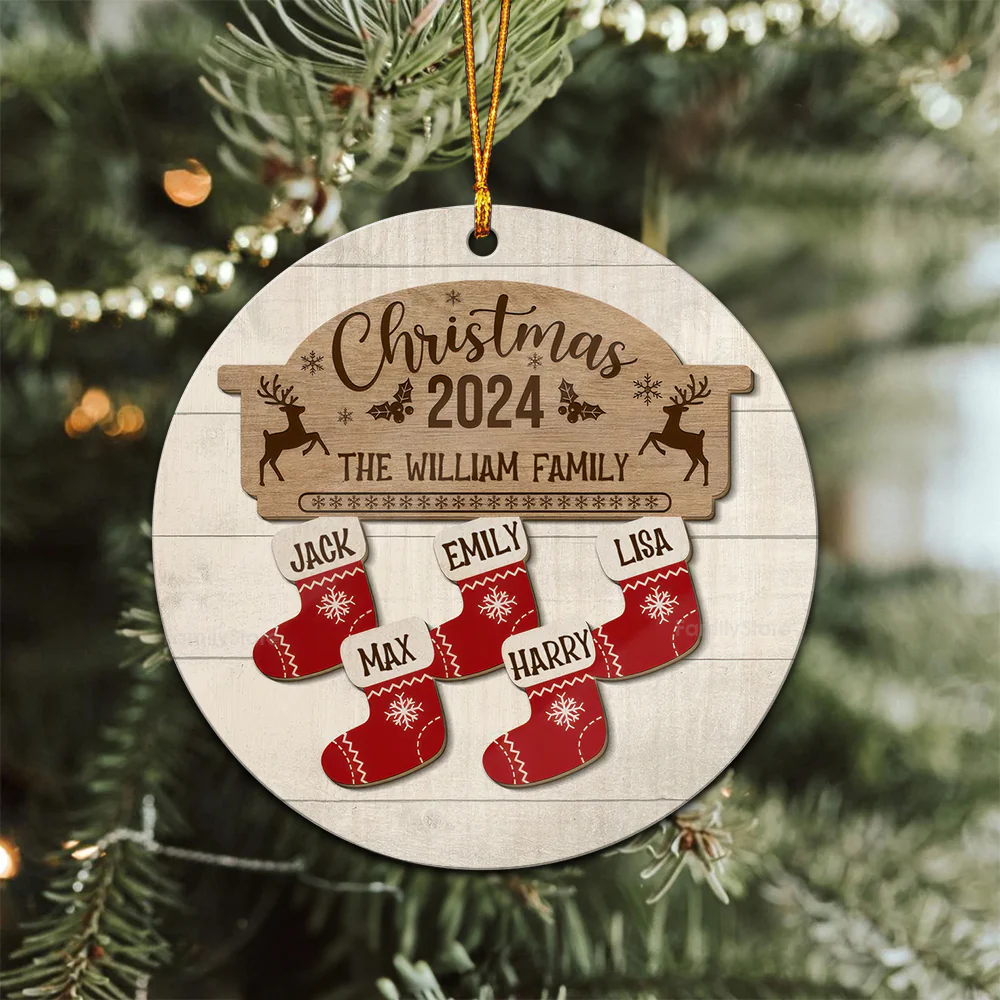There Are Some Gifts In The Socks - Gift For Family - Personalized Wood Ornament - NA94 - Image 3