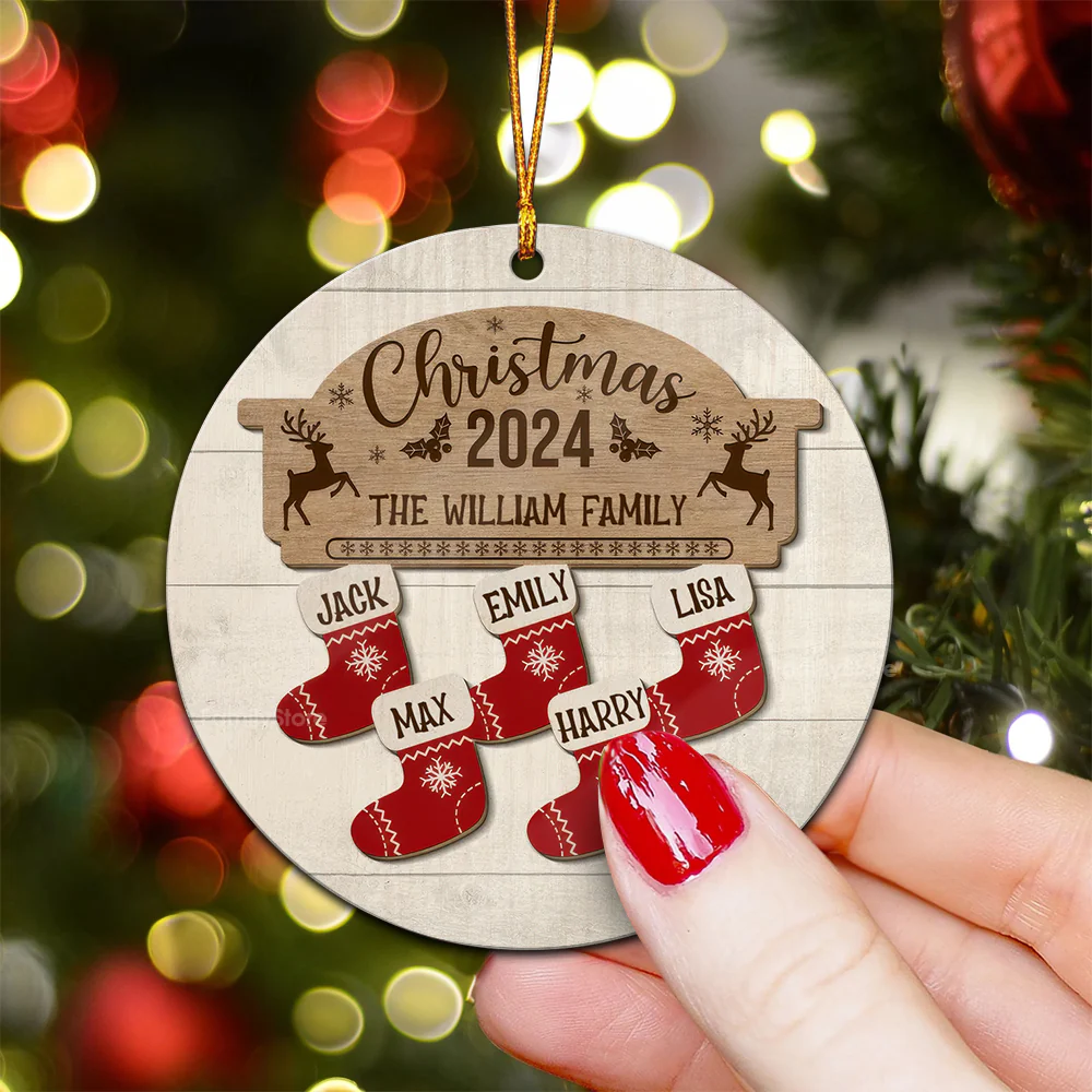 There Are Some Gifts In The Socks - Gift For Family - Personalized Wood Ornament - NA94 - Image 4