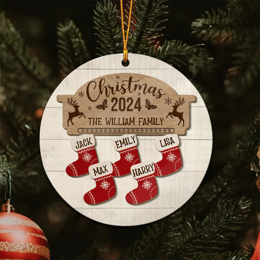 There Are Some Gifts In The Socks - Gift For Family - Personalized Wood Ornament - NA94 - Image 5