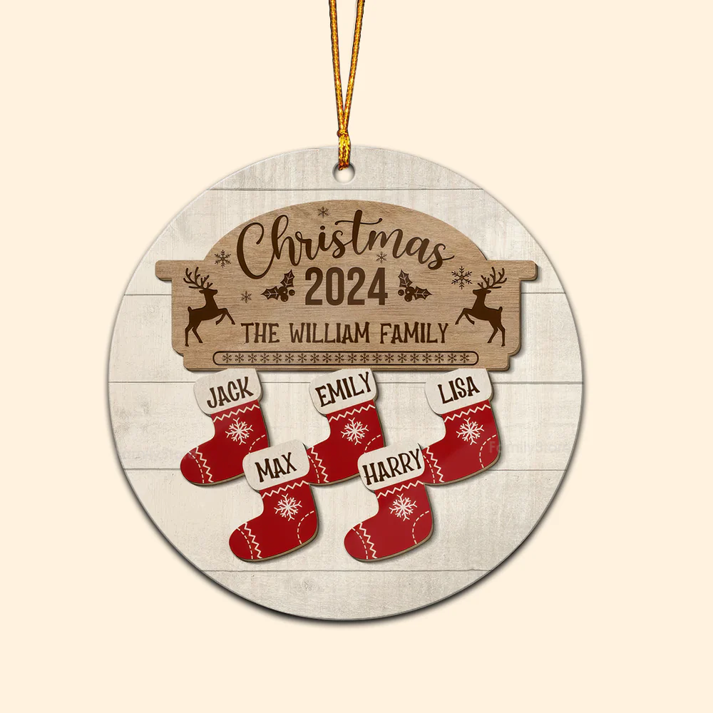 There Are Some Gifts In The Socks - Gift For Family - Personalized Wood Ornament - NA94 - Image 6