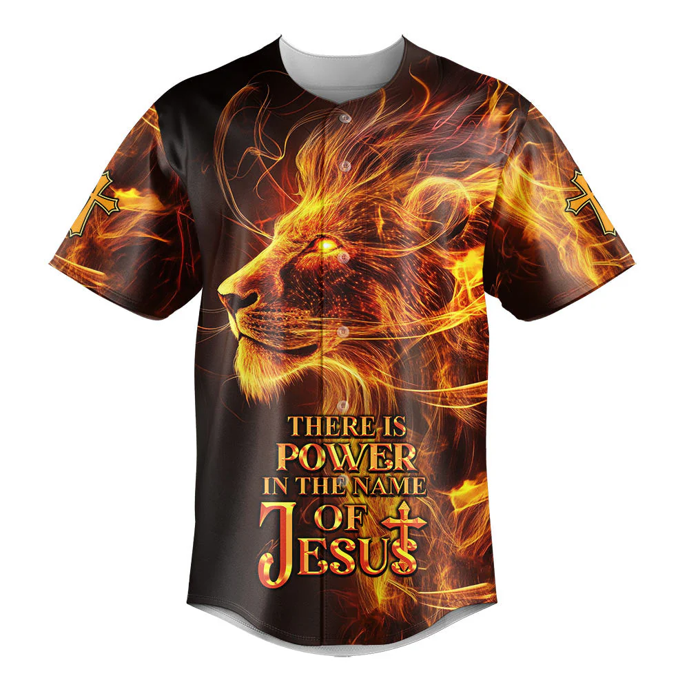 There is Power in the Name of Jesus Baseball Jersey - Christant Gift For Him - Image 2