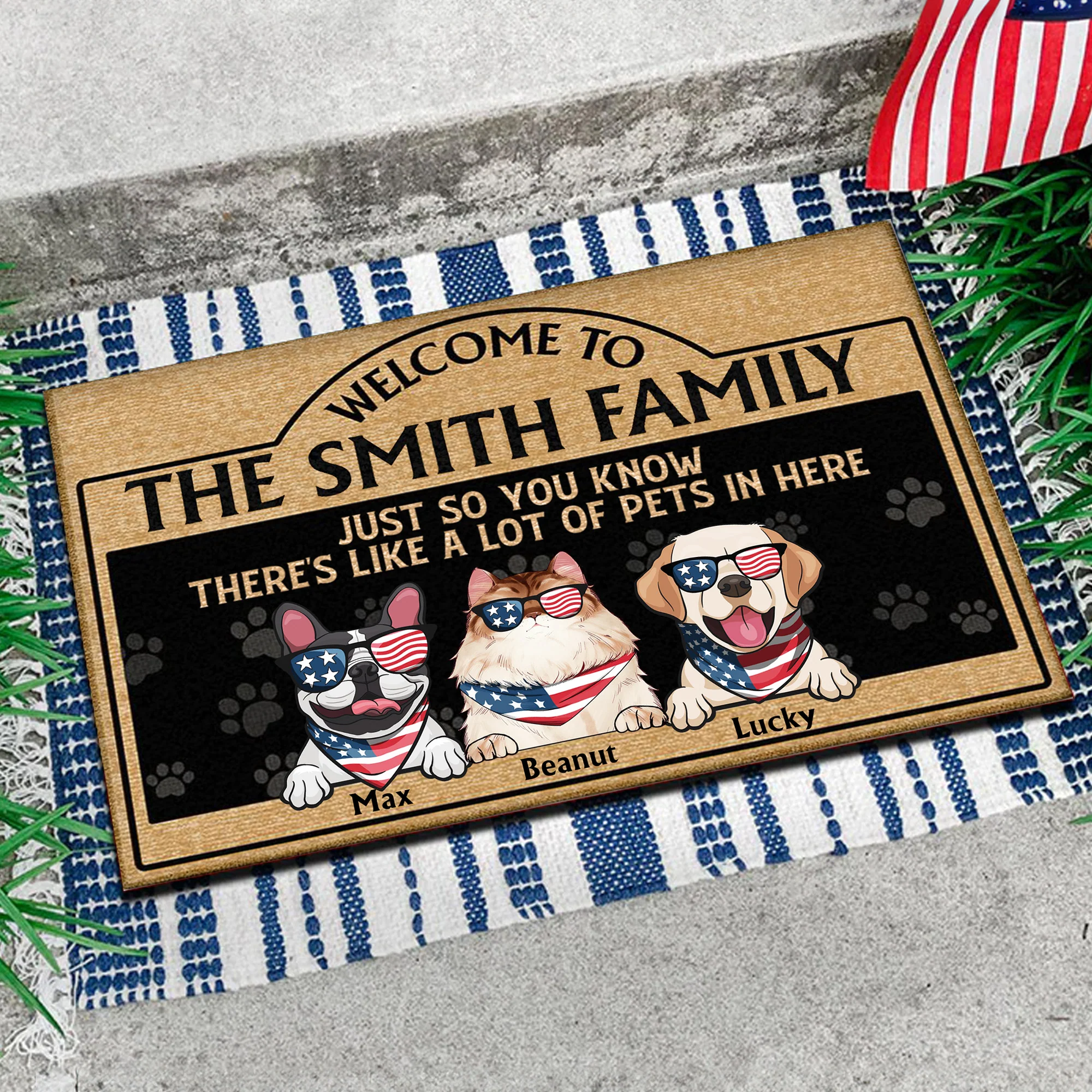 There‘s Like A Lot Of Dogs Cats In Here - Gift For Pet Lovers - Personalized Door Mat - Image 3