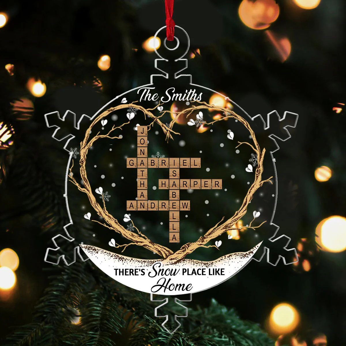 There's Snow Place Like Home Family - Personalized Acrylic Ornament