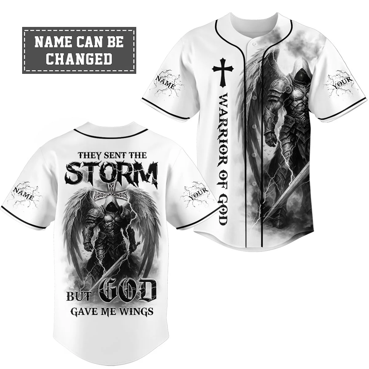 They Sent The Storm Custom Name Baseball Jersey - Christant Gift For Him