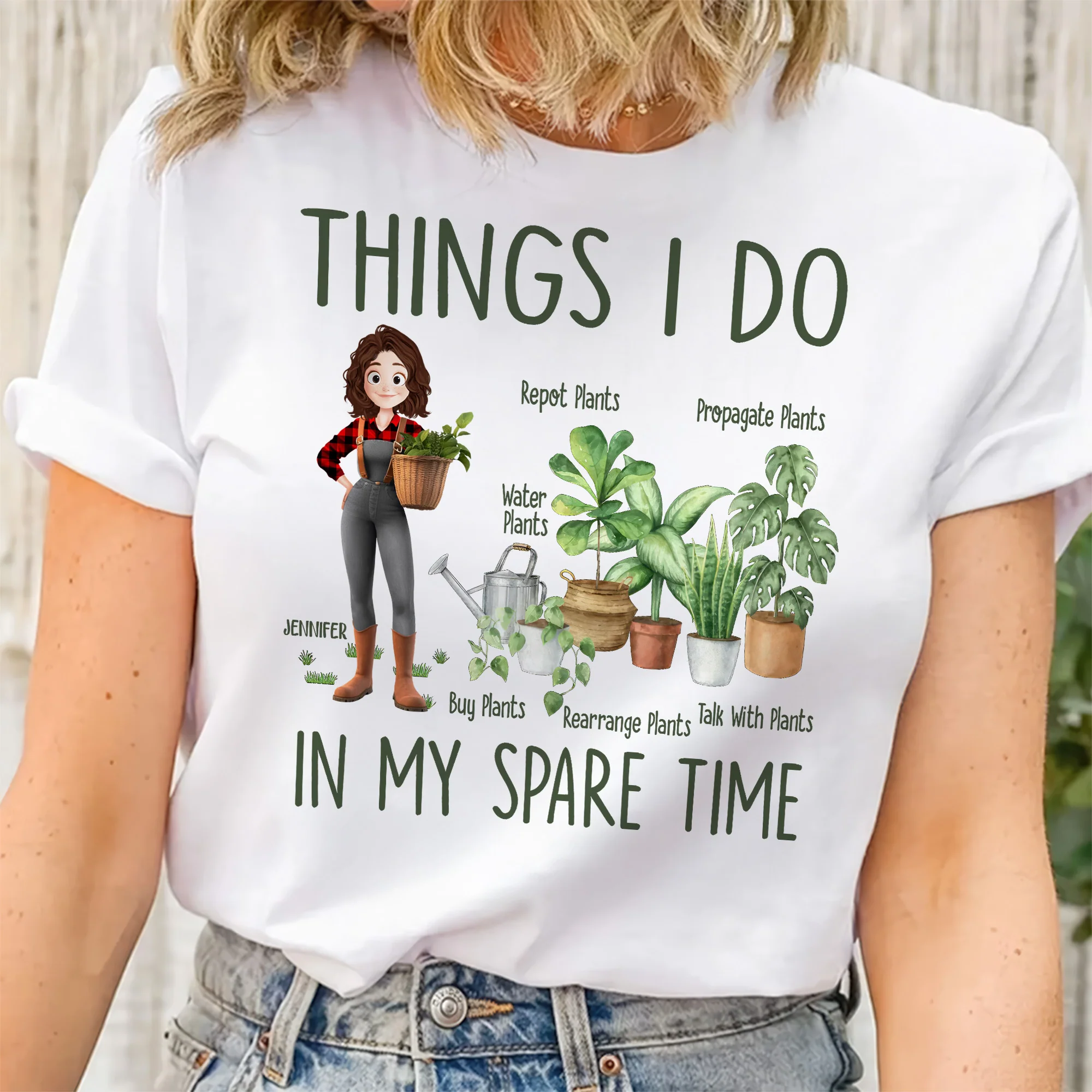 Things I Do In My Spare Time Gardening Plants - Personalized Shirt | GR31 PT - Image 2
