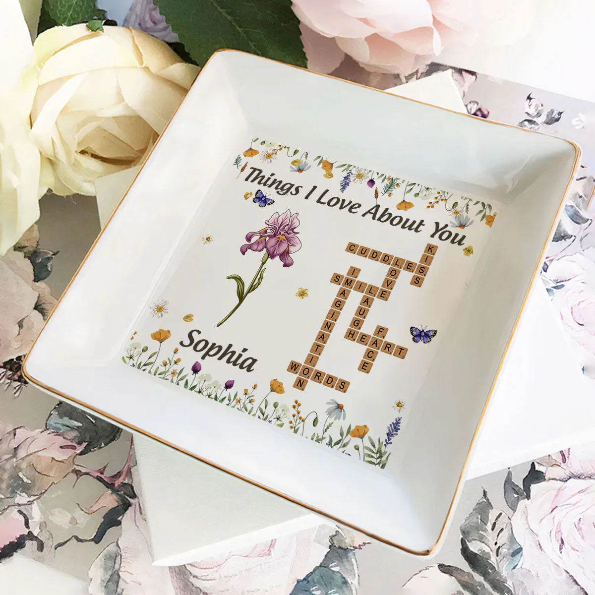 Things I Love About You - Personalized Jewelry Dish - Gift For Mom, Girlfriend, Wife, Bestie, Sister - NA94 - Image 2