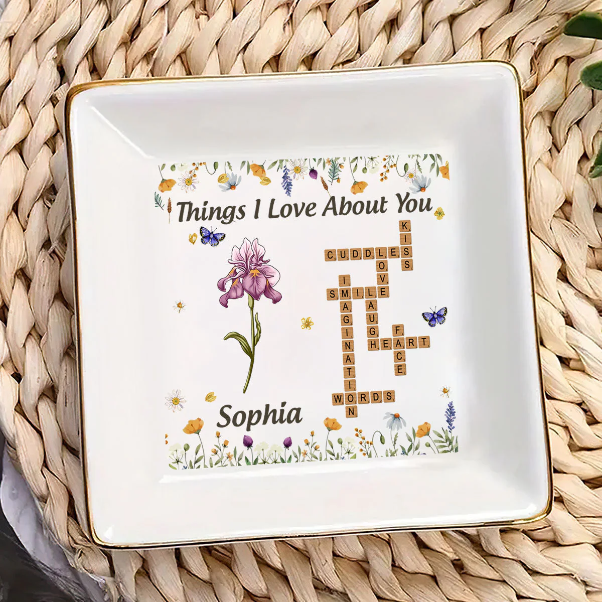 Things I Love About You - Personalized Jewelry Dish - Gift For Mom, Girlfriend, Wife, Bestie, Sister - NA94 - Image 3