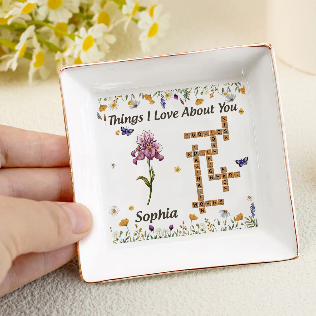 Things I Love About You - Personalized Jewelry Dish - Gift For Mom, Girlfriend, Wife, Bestie, Sister - NA94 - Image 4