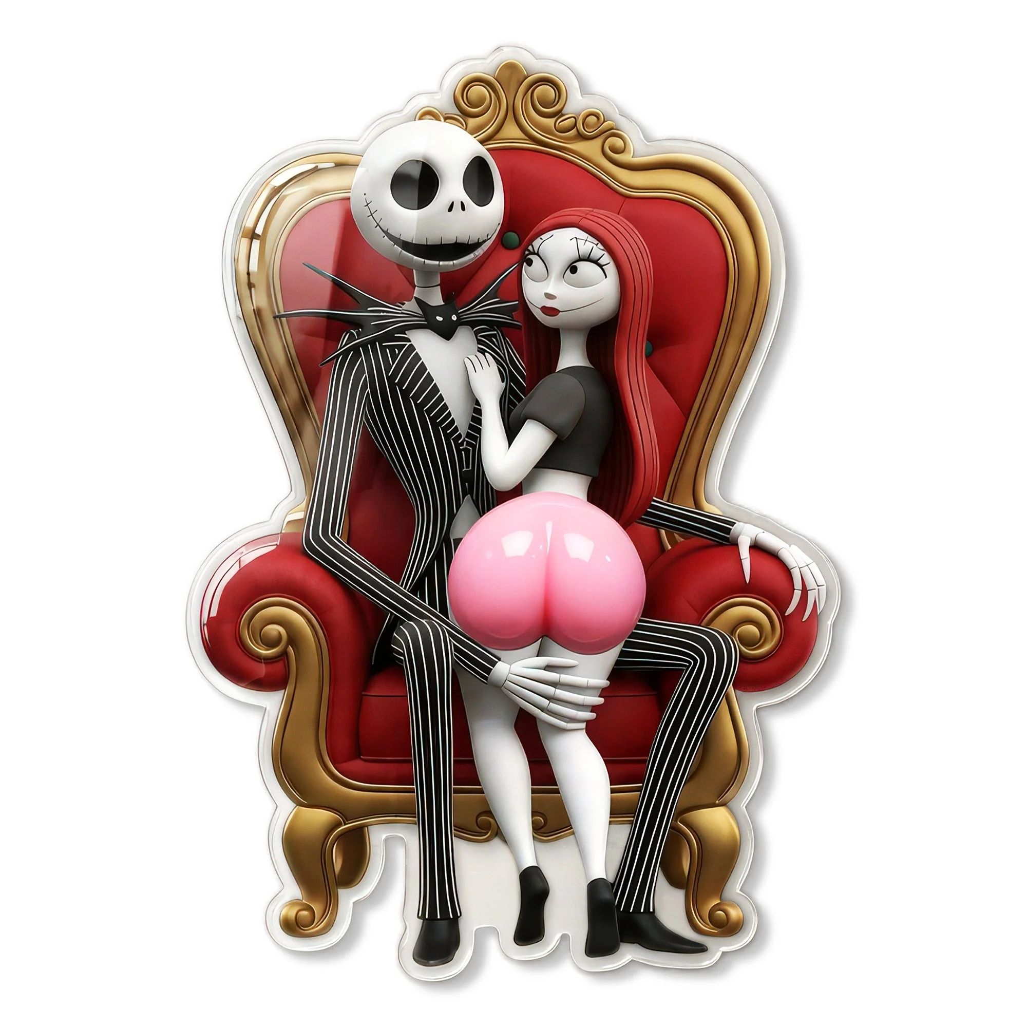 This Ass Belongs To Him - Personalized Squishy Acrylic Fridge Magnet - Funny Gift For Couple - Spooky - Image 3