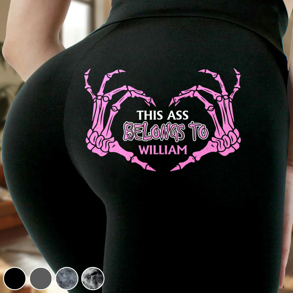 This Ass Belongs To - Personalized Couple Leggings - Gifts For Her NL122