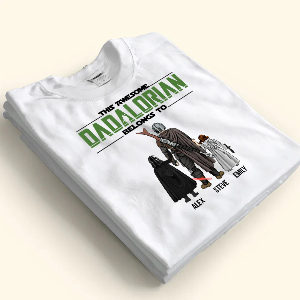Stwa This Awesome Dadalorian Belongs To Us - Gift For Father's Day - Personalized TShirt CL08 - Image 3