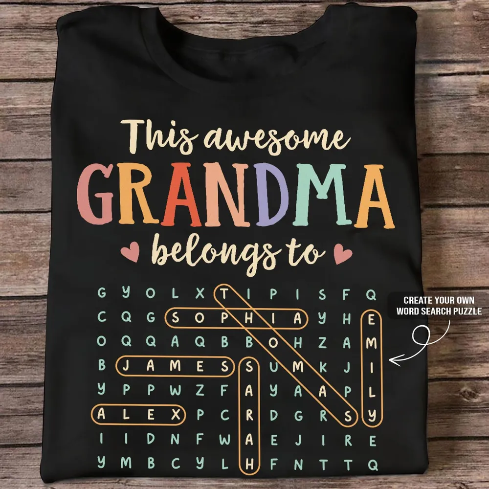 This Awesome Grandma Belongs To Grandkids Name - Personalized Shirt - Gift For Mom, Grandma HN02
