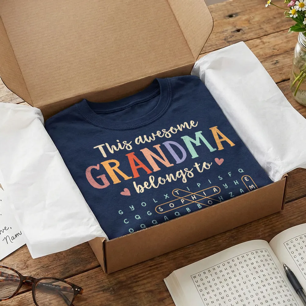 This Awesome Grandma Belongs To Grandkids Name - Personalized Shirt - Gift For Mom, Grandma HN02 - Image 2