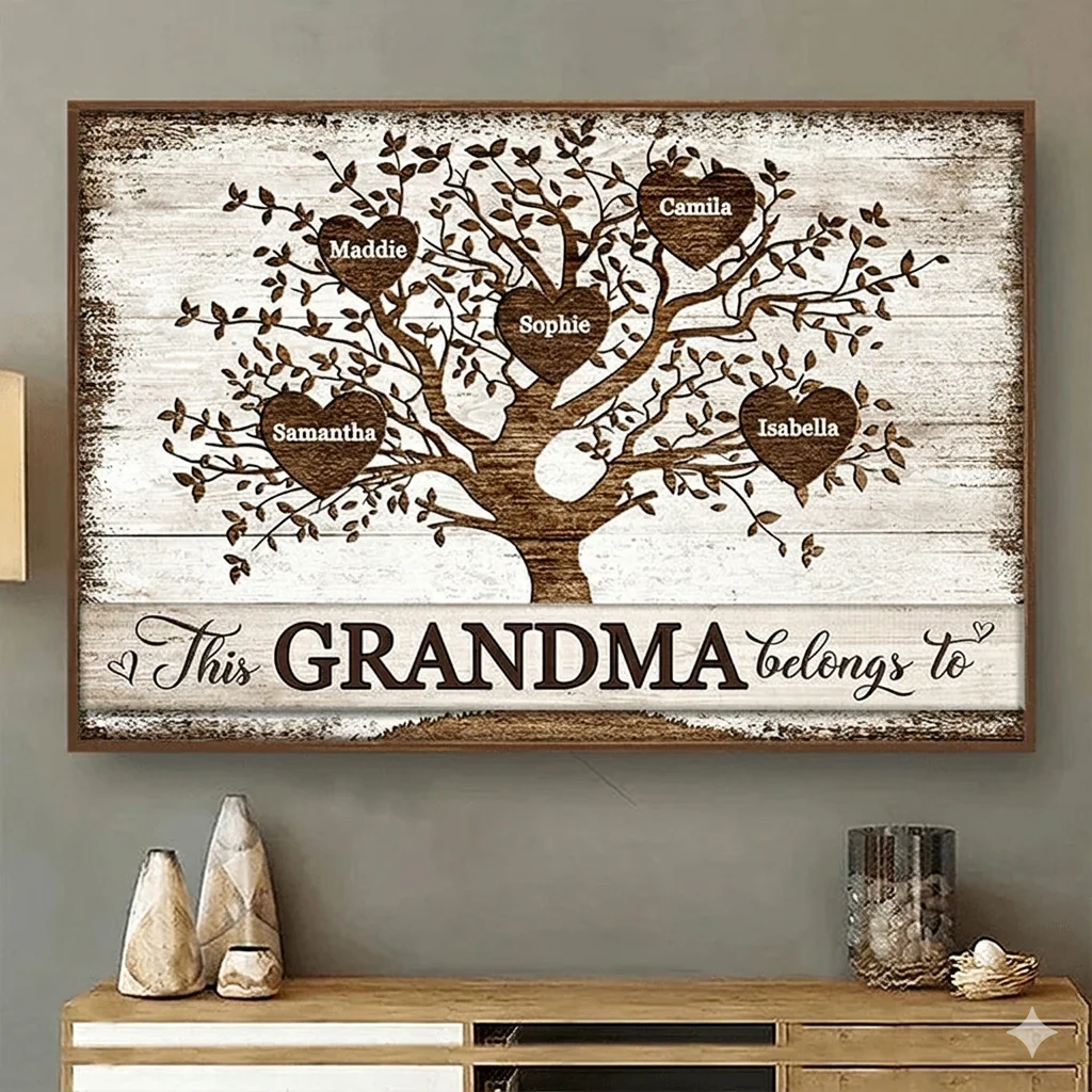 This Grammy Belongs To - Personalized Canvas Poster - Gift For Mom, Grandma
