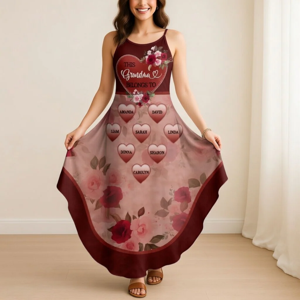 This Grandma Belongs To Flowers - Personalized Maxi Dress - Gift For Mom, Grandma - Image 2
